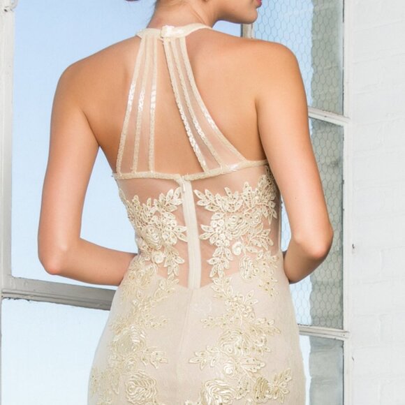 Halter Neck Sequined Mermaid Dress GSGL2243 - Picture 5 of 6